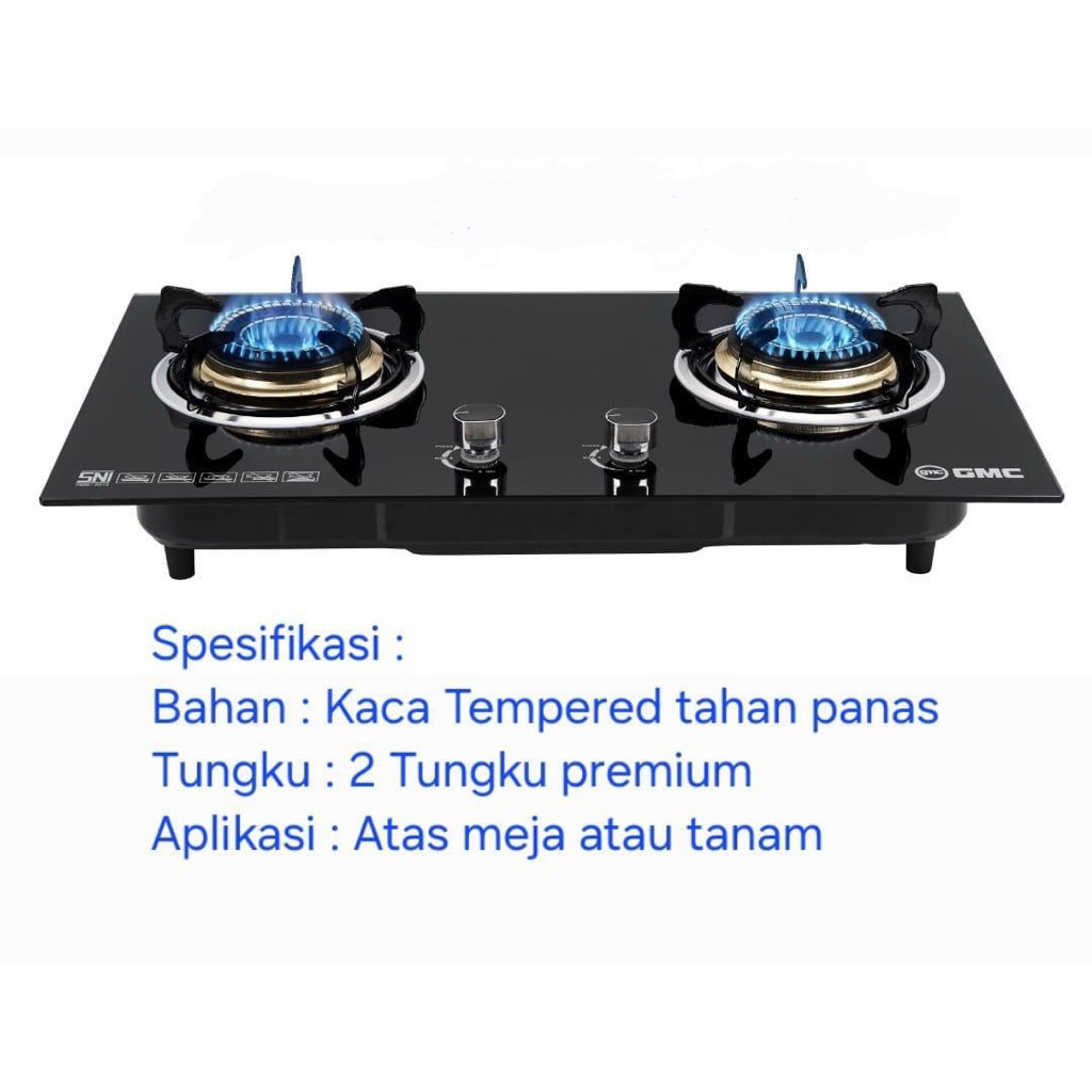 GMC - KOMPOR GAS KACA TANAM 2 Tungku - Model 626