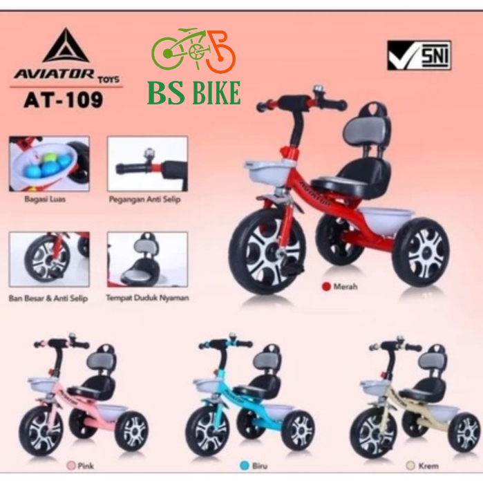 Sepeda Anak Roda Tiga Aviator AT 109 Tricycle AT109 AT-109
