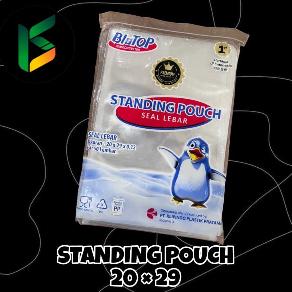 isi 50 ziplock Plastik standing pouch 20x29 ziplock 29x20 seal lebar