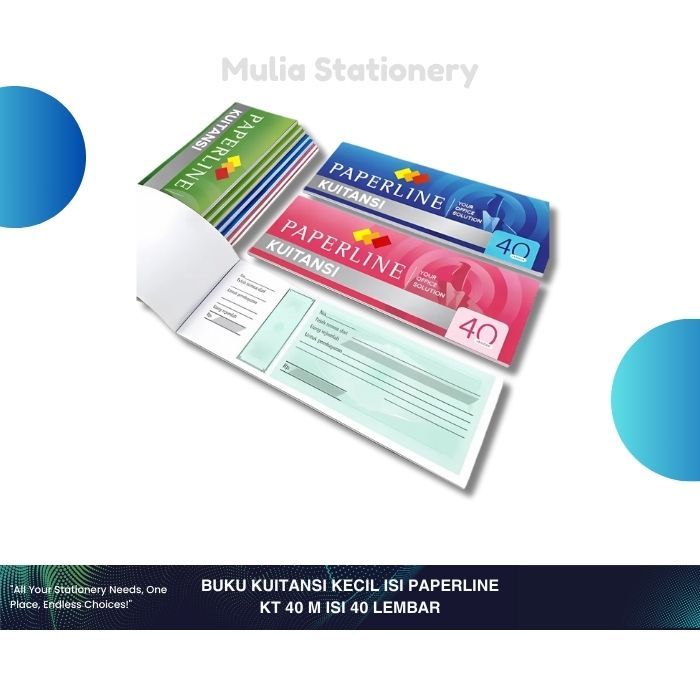 

Kuitansi Kecil, Sedang, Besar isi 40/50 Lembar PAPERLINE | Kwitansi Paperline Kecil, Sedang, Besar (KT 40 M/T & KT 50 B) | Kwitansi Paperline