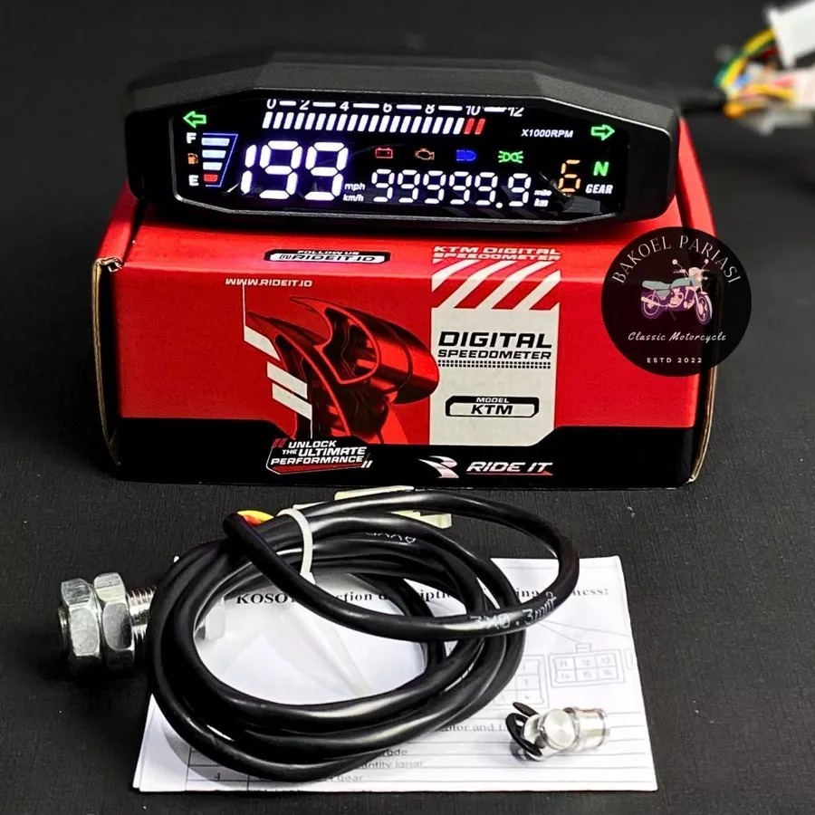 SPEEDOMETER KTM FULL DIGITAL RIDE IT GEN 2 SPIDO CB GL MP TIGER RX KING UNIVERSAL