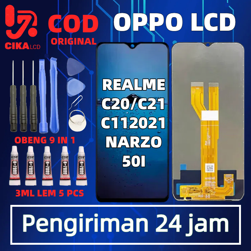 ASLI 100% LCD OPPO REALME C20/C21/C11 2021 FULLSET TOUCHSCREEN GARANSI 1 TAHUN | FREE ALAT PASANG