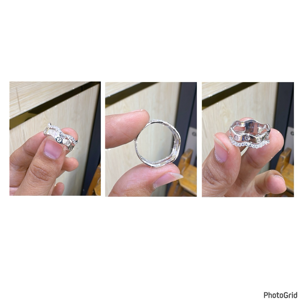 Cincin emas putih kadar 375%/8k