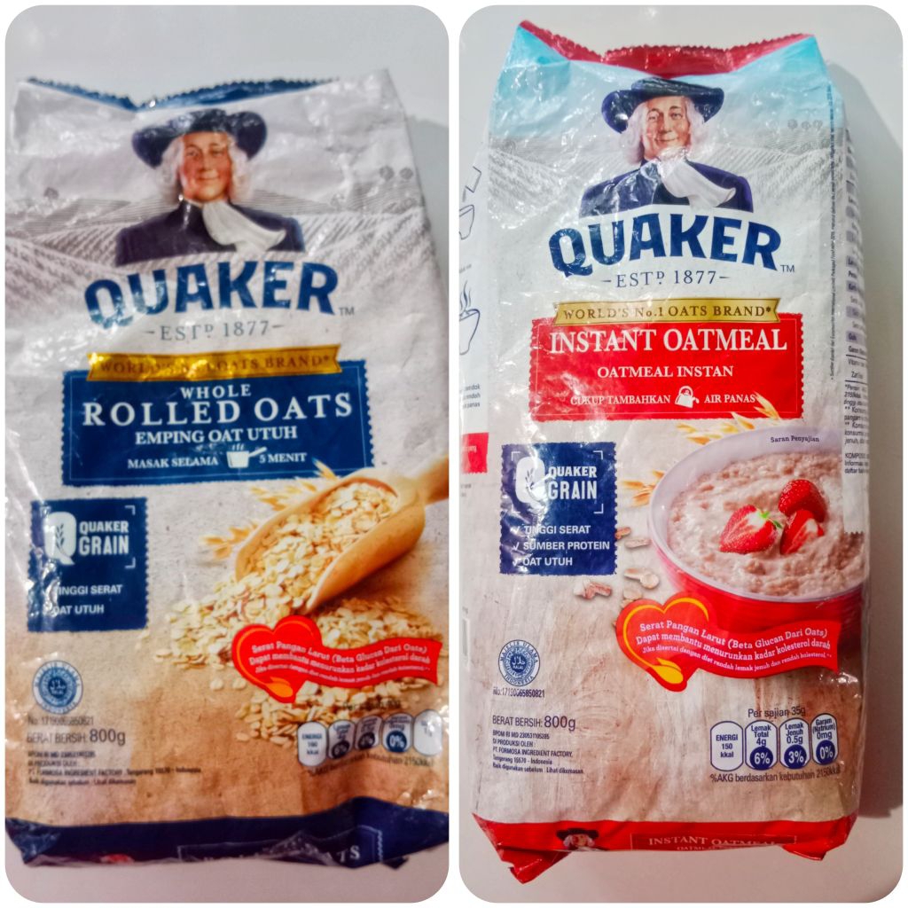 

Oatmeal Quaker Instant Oatmeal dan Rolled Oats 800gr