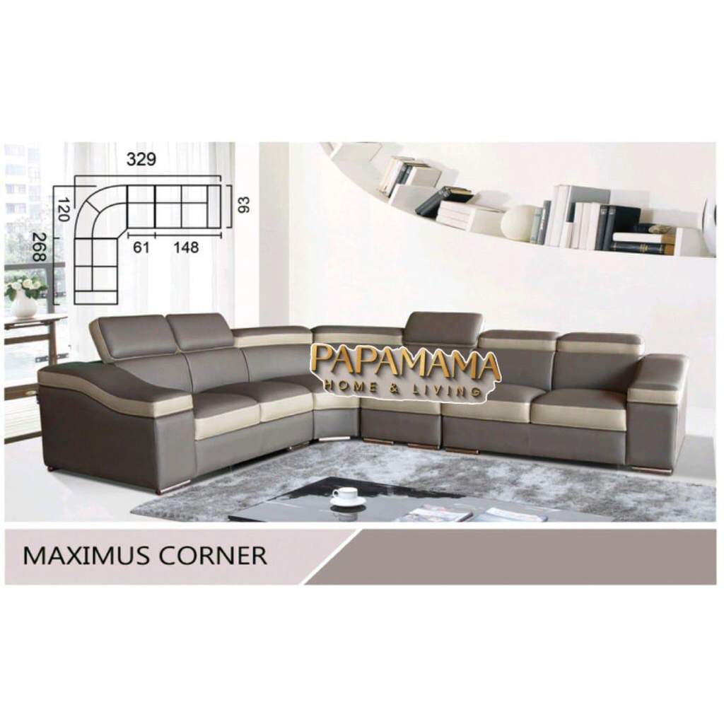 Sofa Tamu Modis tipe Maximus Corner - Sofa Sudut L Minimalis set - Medan
