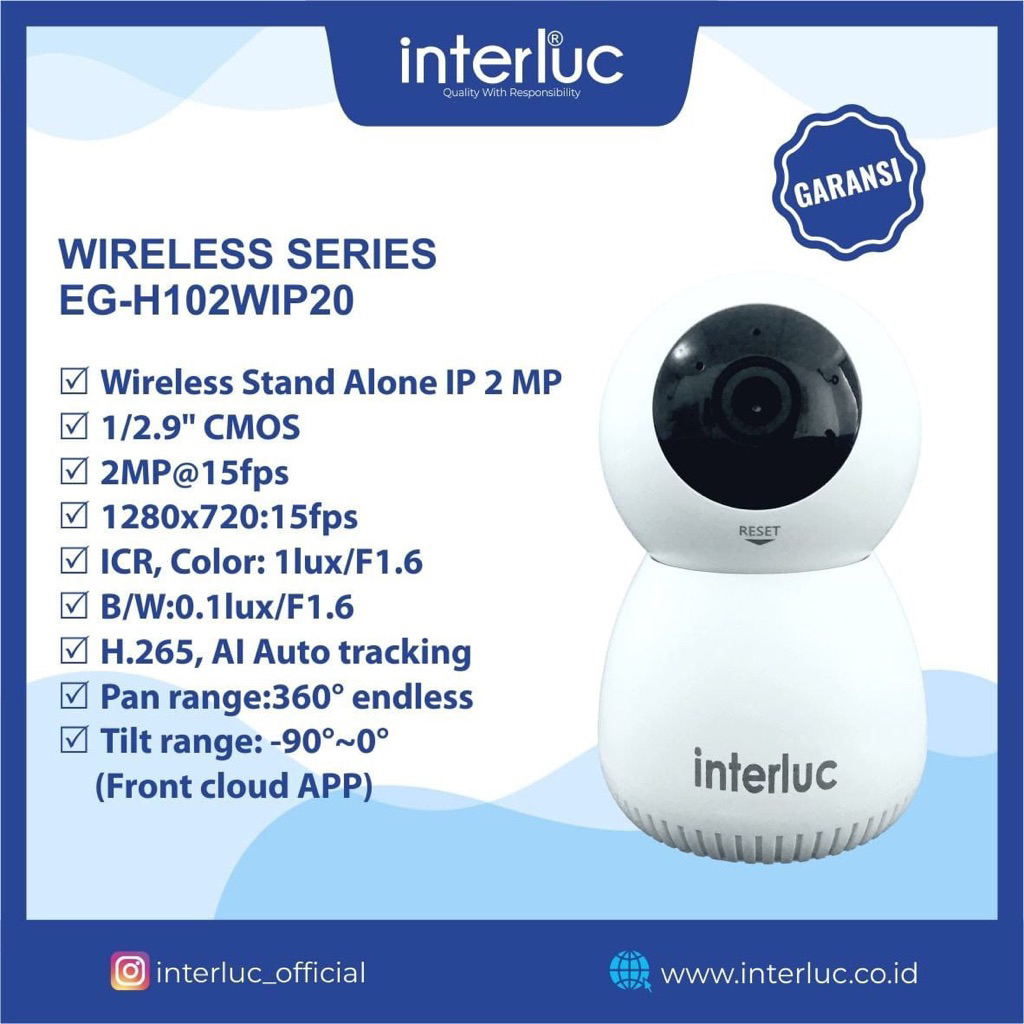 CAMERA CCTV Interluc Edge 2MP Smart Camera Indoor PTZ IP Audio Wifi