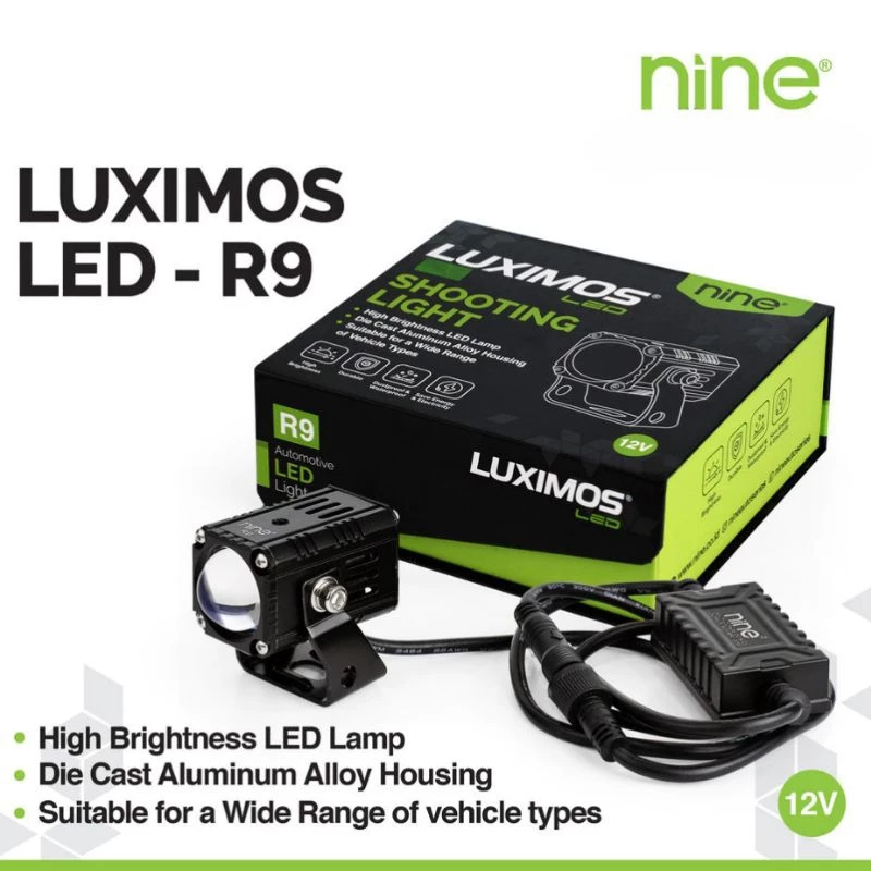 Lampu LED NINE LUXIMOS R2 & LAMPU LUXIMOS R NINE TEMBAK SUPER TERANG (  WHITE,YELLOW,WHITE-YELLOW )