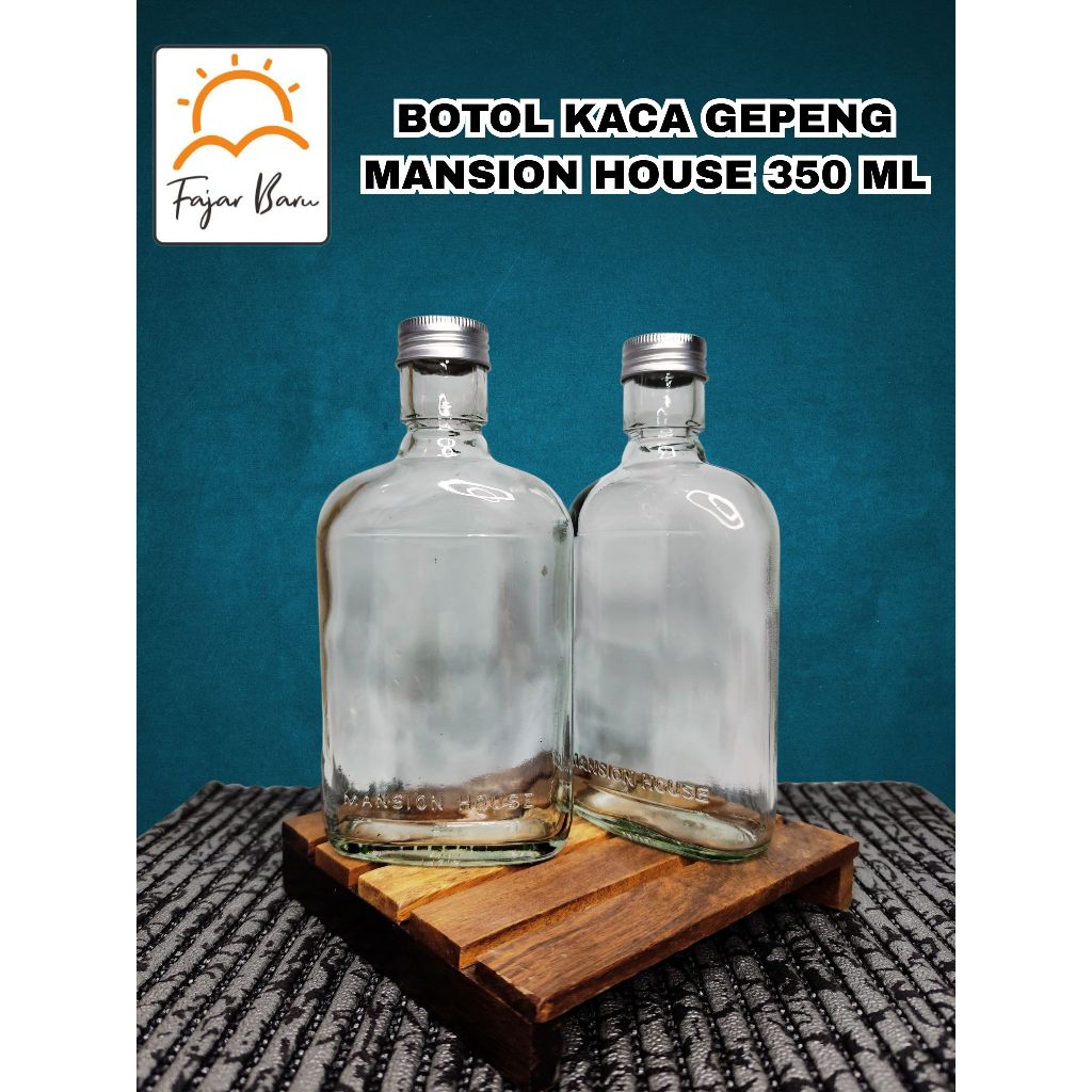 BOTOL KACA GEPENG 350 ML / MANSION HOUSE