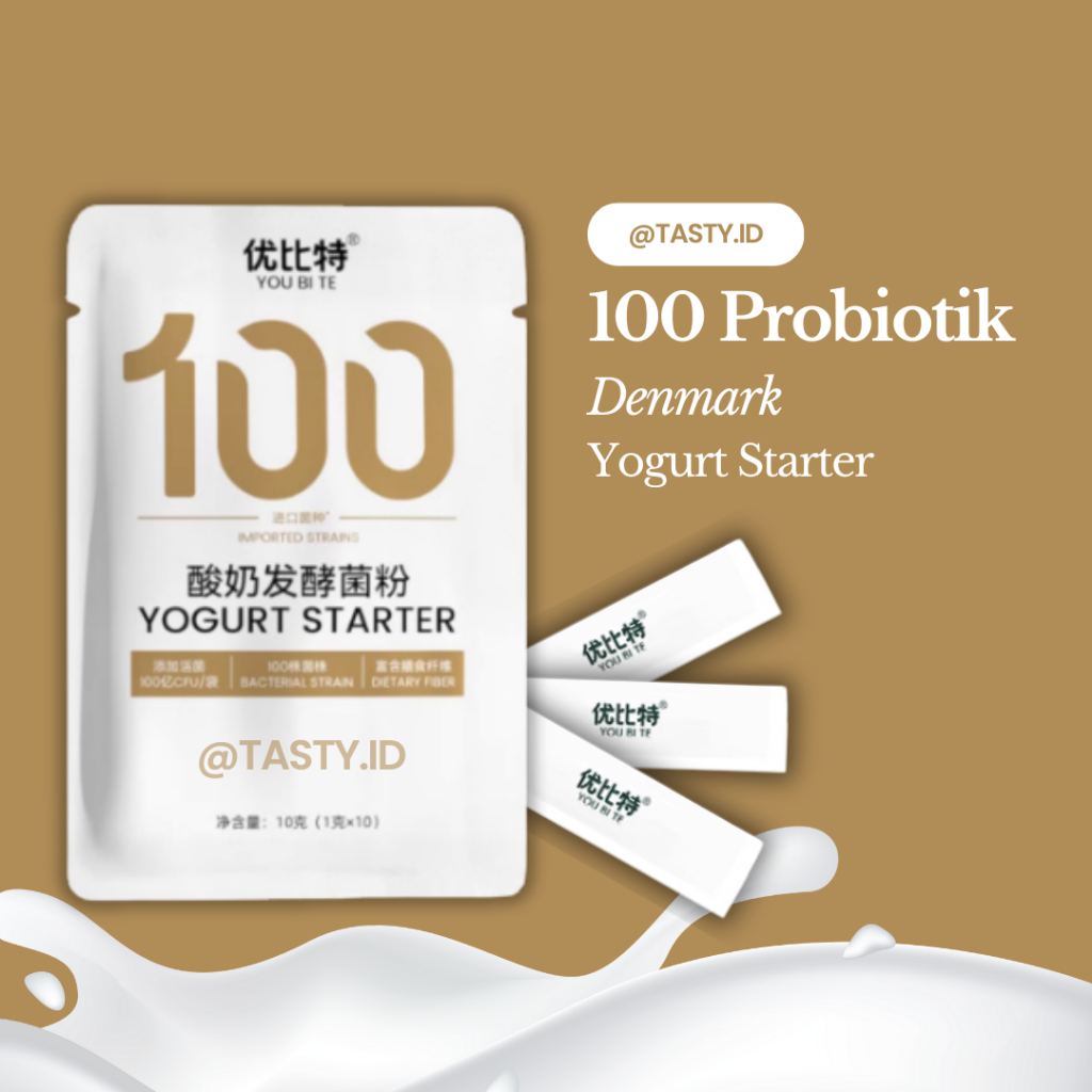 

Yogurt Starter 100 Denmark 1 Gram Sachet / Yogurt Culture / Kultur Yogurt / Bibit Yogurt / Biang Yogurt 100 Probiotik Denmark