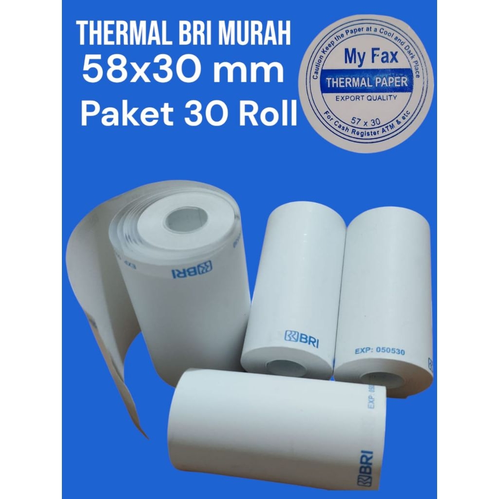 

Kertas logo bank BRI 57/58x30 coreles paket 30 roll