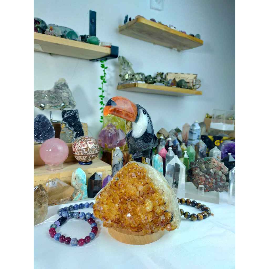 Citrine Geode Bird