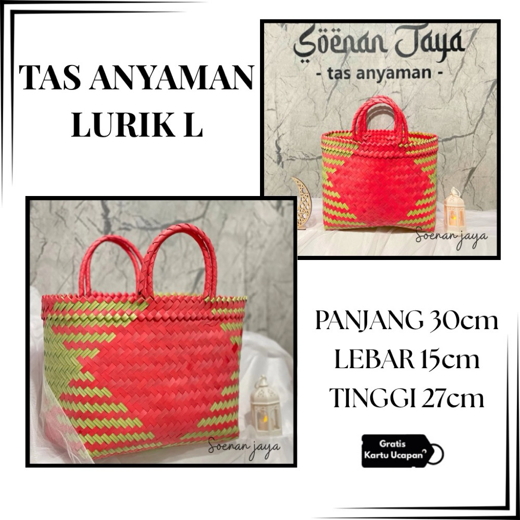 

tas anyaman lurik L (ukuran besar) GRATIS KARTU UCAPAN IDUL FITRI/TERIMAKASIH/tas hajatan tas hampers tas belanja