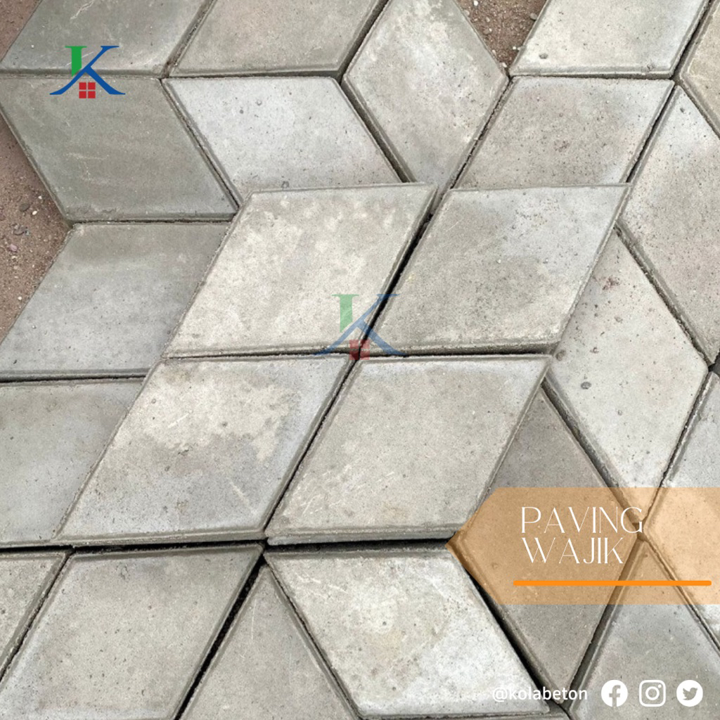 [Beton Kita] Paving Block Wajik Abu Bentuk Press Hidrolik Mutu Tinggi
