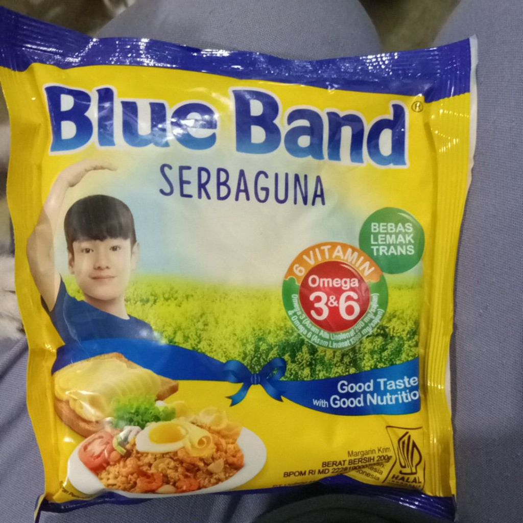 

BLUE BAND MARGARIN SERBAGUNA BEBAN LEMAK TRANS MARGARIN KRIM 200gr UNTUK CAKE AND COOKIE OLESAN ROTI NASI GORENG TUMIS SAYURAN OMEGA 3 DAN 6 VITAMIN A E B1 B2 D