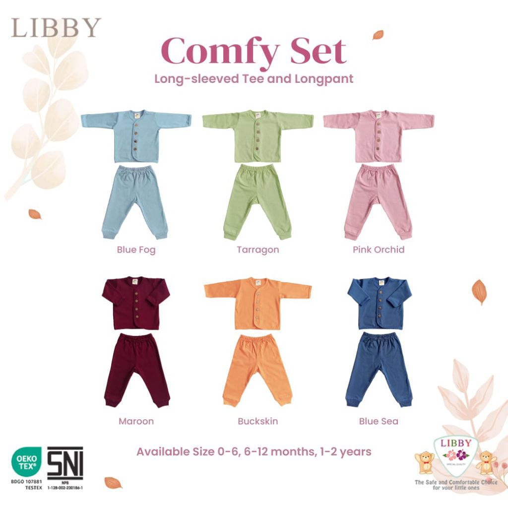 SETELAN PENDEK/PANJANG LIBBY POLOS  EARTH (COMFY SET)