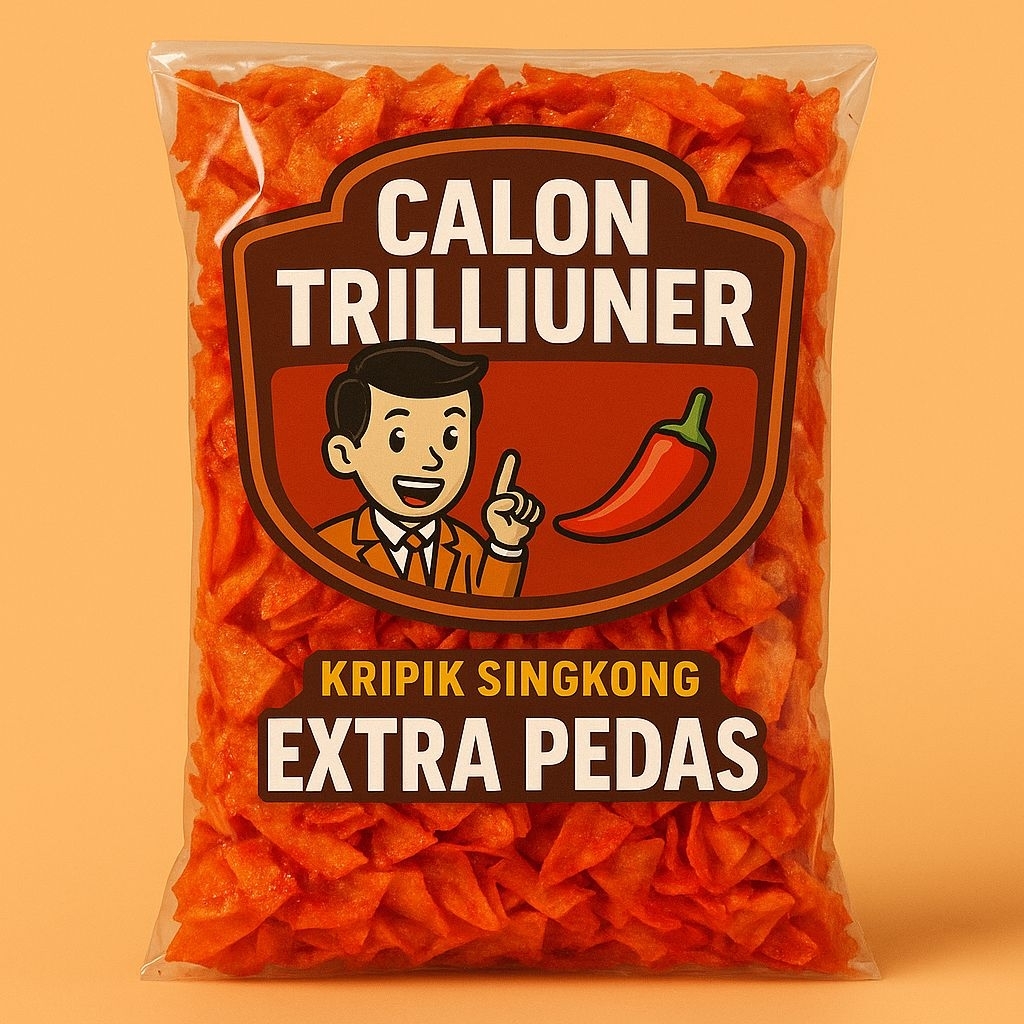 

KRIPIK SINGKONG KRIWIL CALON TRILLIUNER EXSTRA PEDAS, BALADO DAN ORIGINAL