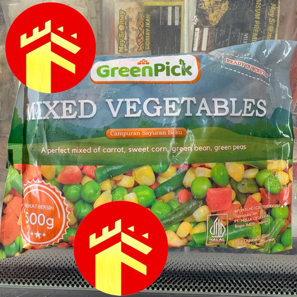 

GREENPICK MIXED VEGETABLES 4 WAY MIX VEGGIES 500 GR SAYURAN POTONG BEKU