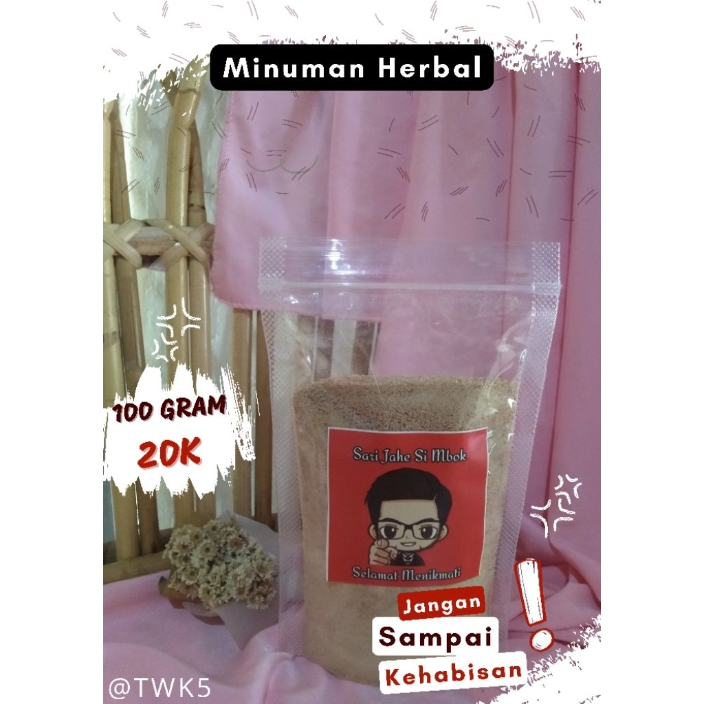 

Sari Jahe Merah si Mbok kemasan 100 gram