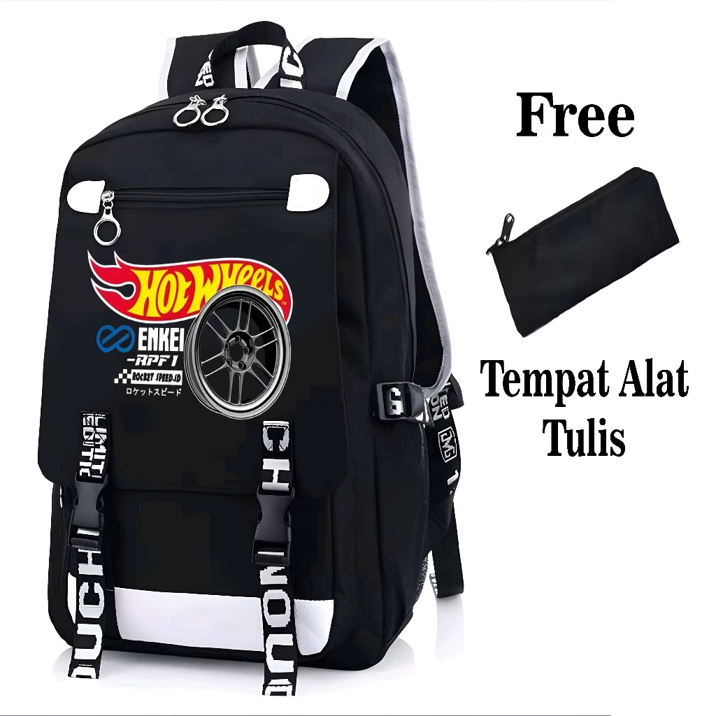 BSS - TAS RANSEL SEKOLAH ANAK LAKI LAKI HOT WHEELS DTF - TAS SEKOLAH ANAK TK SD SMP FASHION / TAS AN