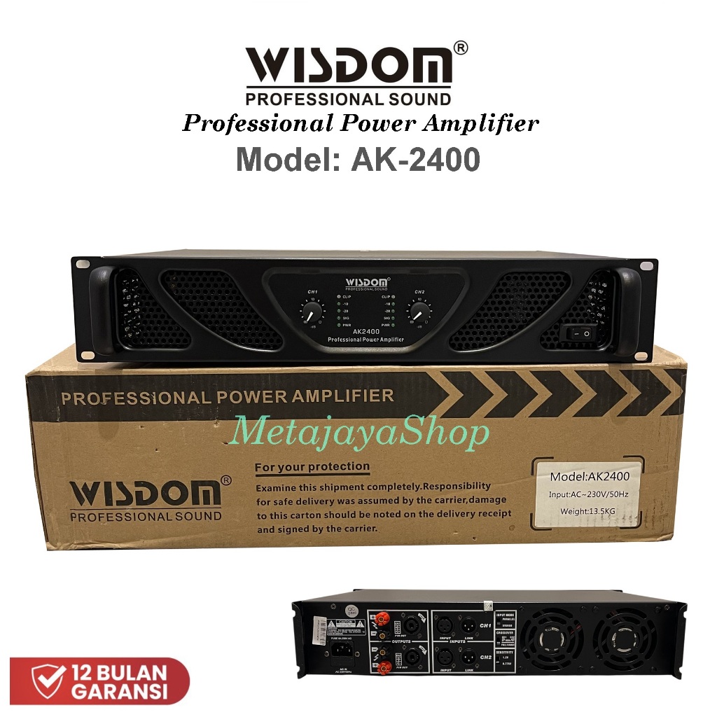 Power Wisdom AK-2400 Power Amplifier Wisdom AK 2400