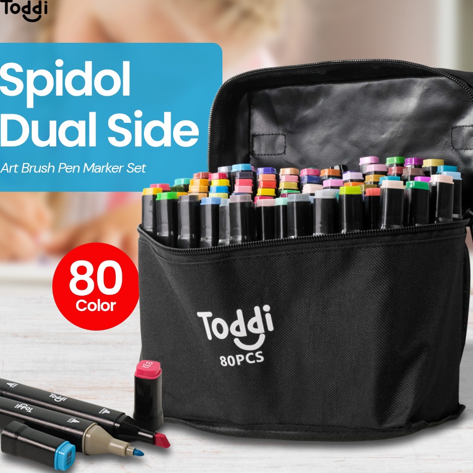 

KODE W29A Spidol Stabilo 12 24 3 48 6 8 Warna Dua Sisi Touch Dual Side Fine Art Brush pen Art marker Set