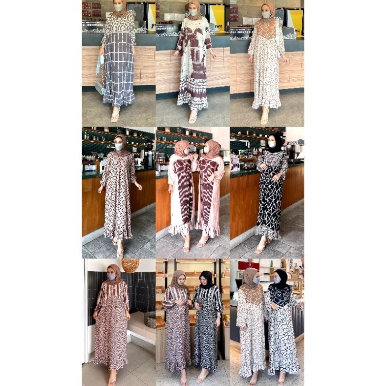 KODE V63Q dress rayon busui murah resleting depan rayon premium longdress