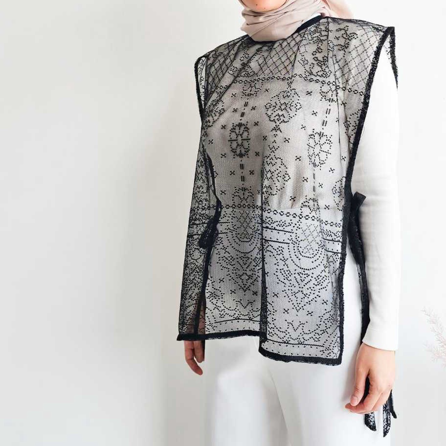 Outer Lace Renda TOP Brukat Brokat Wanita Kondangan Luaran Blazer