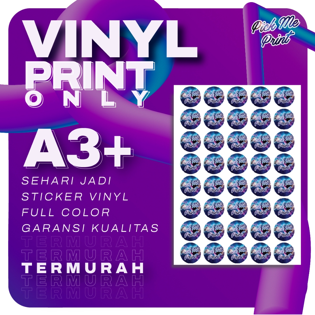

Print Cetak Label Stiker Vinyl A3+ (PRINT ONLY) Label Makanan / Label Kemasan / Print Stiker