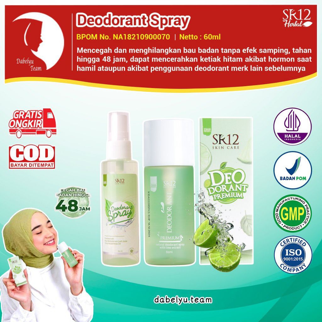 Deodorant SR12- Deodorant Spray SR12 & Deodorant Spray Premium SR12 | Solusi Bau Badan |