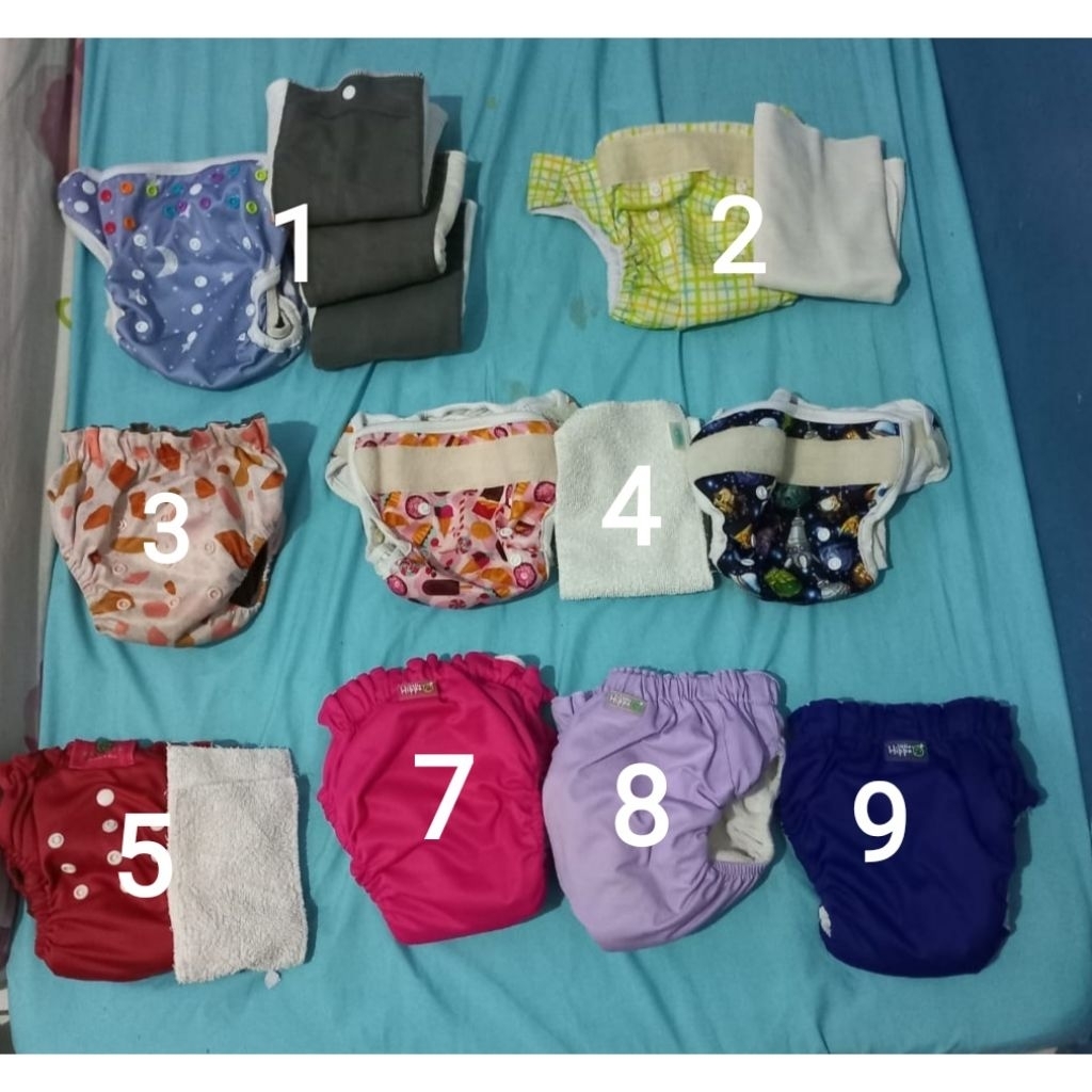 Preloved Clodi sobi diaper overnight pempem velcro insert babyclo aio pants gg newborn coveria klodi