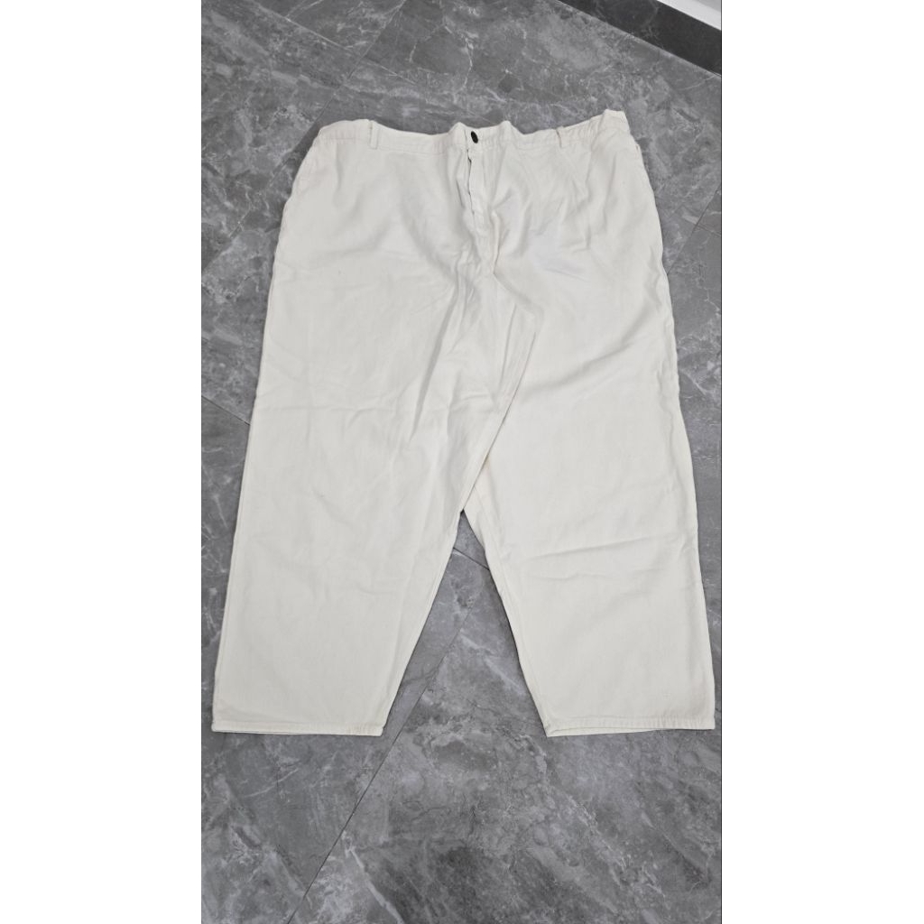 Celana Wanita Putih Bahan Denim Big Size Jumbo Preloved