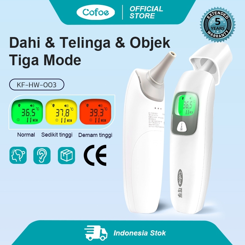 Cofoe Termometer Suhu Badan Telinga Bayi Anak Dewasa Akurat Thermometer Infrared Digital Non Contact