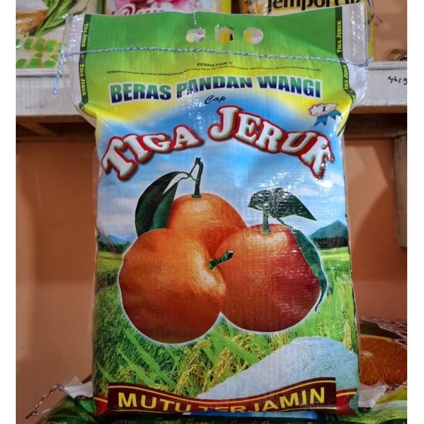 

Beras Cap Tiga Jeruk 5KG,10KG,20KG Pandan Wangi Super