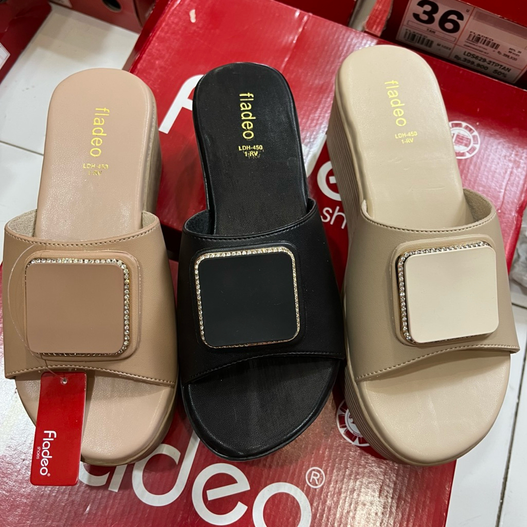 SANDAL WEDGES WANITA FLADEO ORI