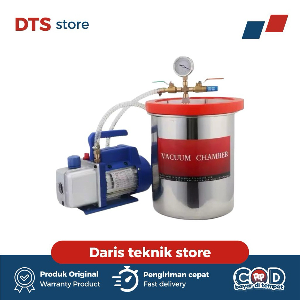 Vacuum Chamber 9 galon (34 L) + Vacuum Pump 1 hp