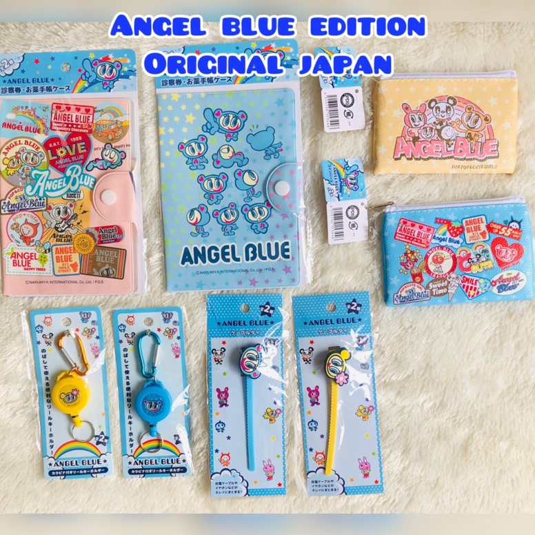 KODE J46C angel blue edition sarung botol key reel  pouch  pengikat kabel  pass book oroginal japan