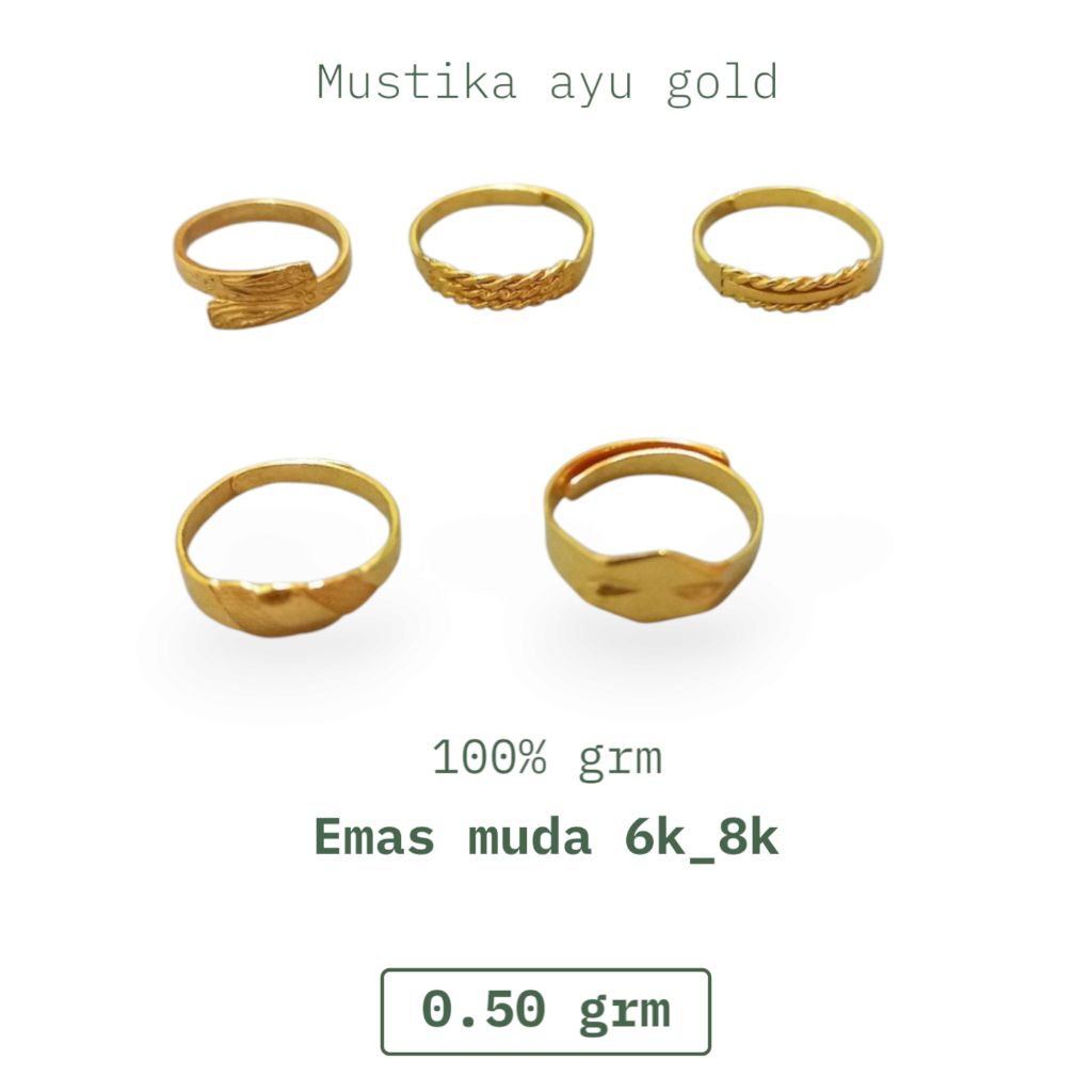 Cincin Anak Mungil Imut Emas muda Kadar 300