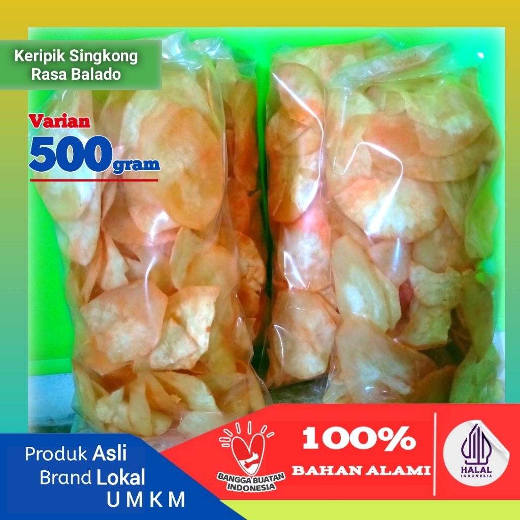 

Keripik Singkong Balado bumbu bubuk 500gram