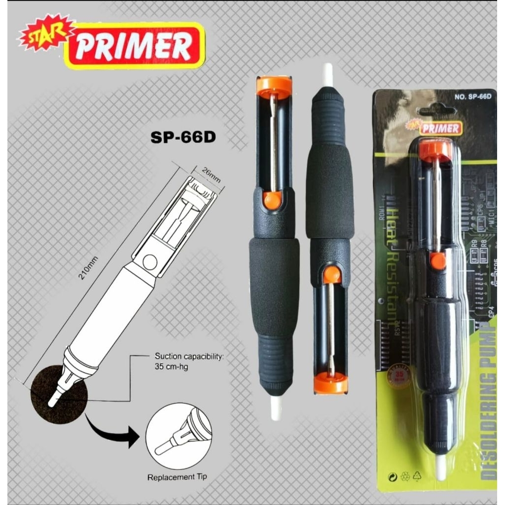STAR PRIMER SP-66D SEDOTAN TIMAH SOLDER ATRAKTOR  DESOLDERING PUMP KUALITAS BAGUS