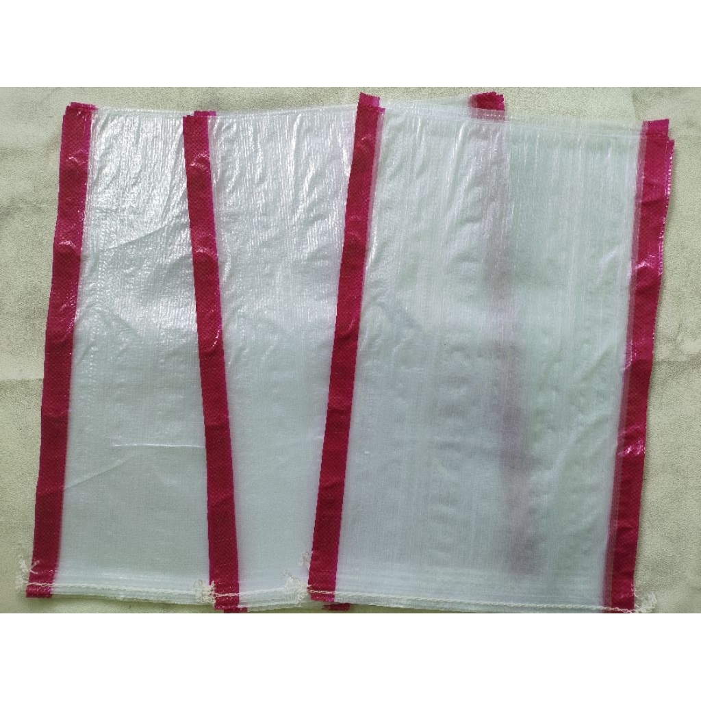 karung beras 15kg ukuran 40x60 transparan isi 50 lembar
