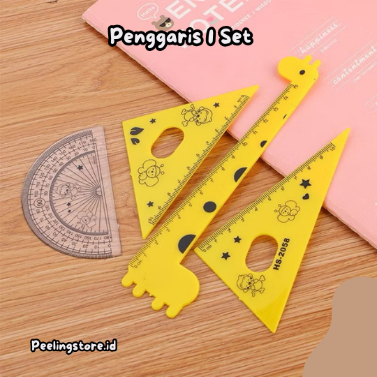

Penggaris Animals 15cm ruler set/ Penggaris Plastik 1 Set 4 Model/ penggaris satuan dan satu set penggaris tema animals