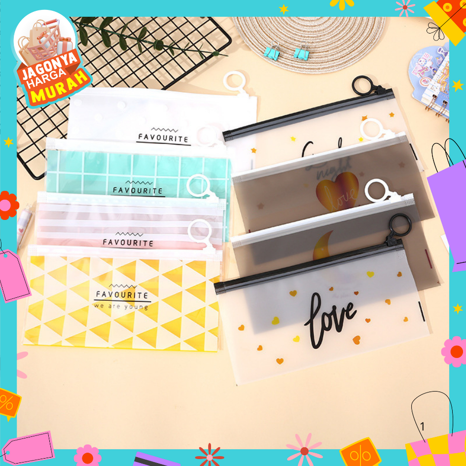 

JHM Tempat Pensil Pulpen Transparan Ziplock Karakter Serbaguna Pouch Zip Lock Penyimpanan Kosmetik Pouch Zipper Pencil Case Tempat Penyimpanan Alat Tulis Murah