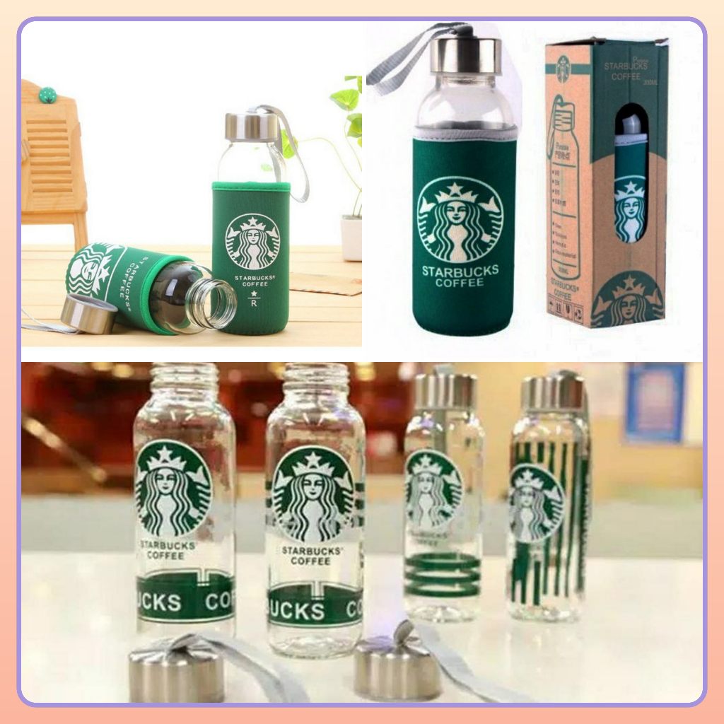 Botol Minum Kaca Starbucks - Tumbler Starbucks 300 ml