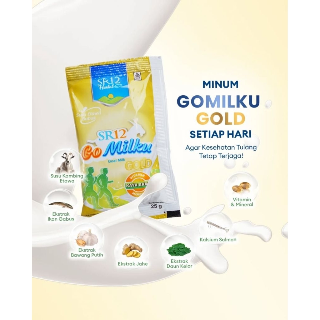 

Susu SR12 Go Milku Gold Sachet Bpom & Halal Susu Kambing Etawa 1kg