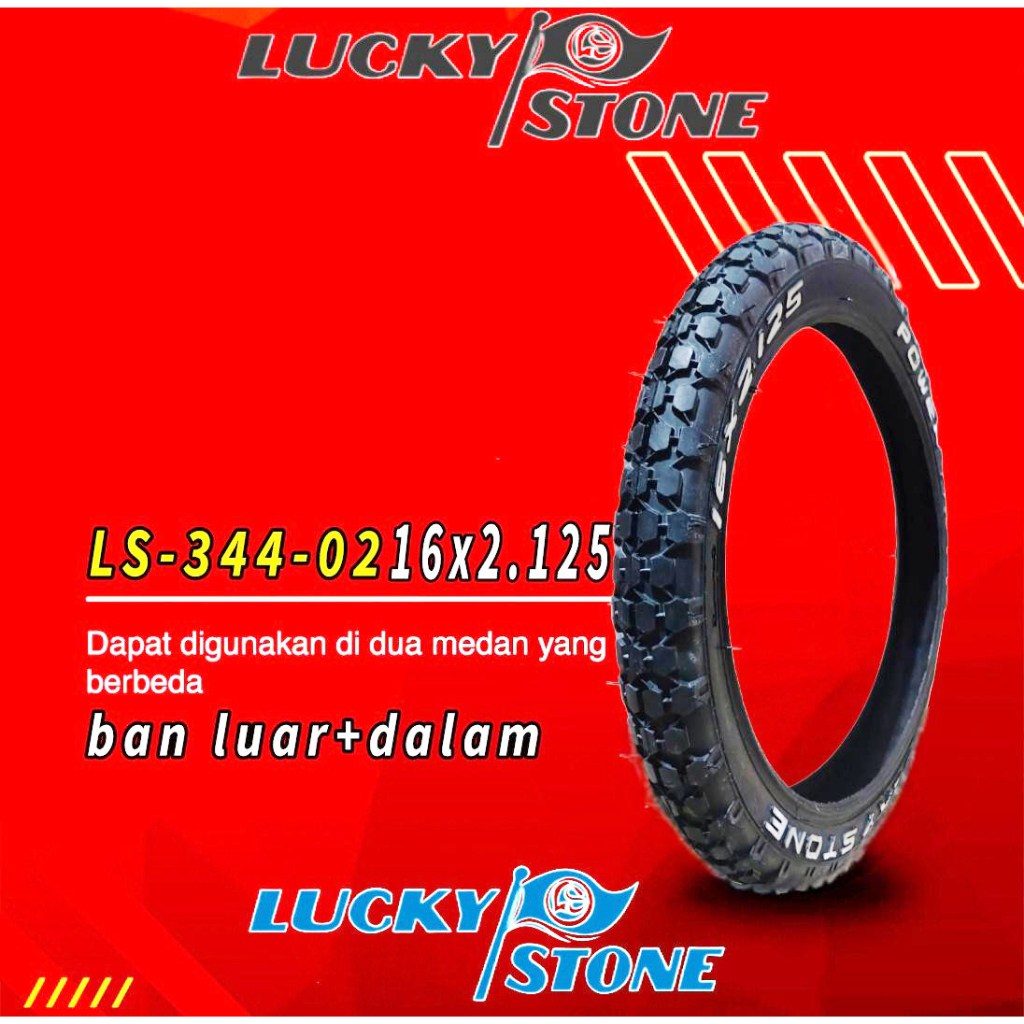 Ban Sepeda 16 X 2.125 Luar Dalam / Ban Sepeda 16 X 2.125 Lucky stone