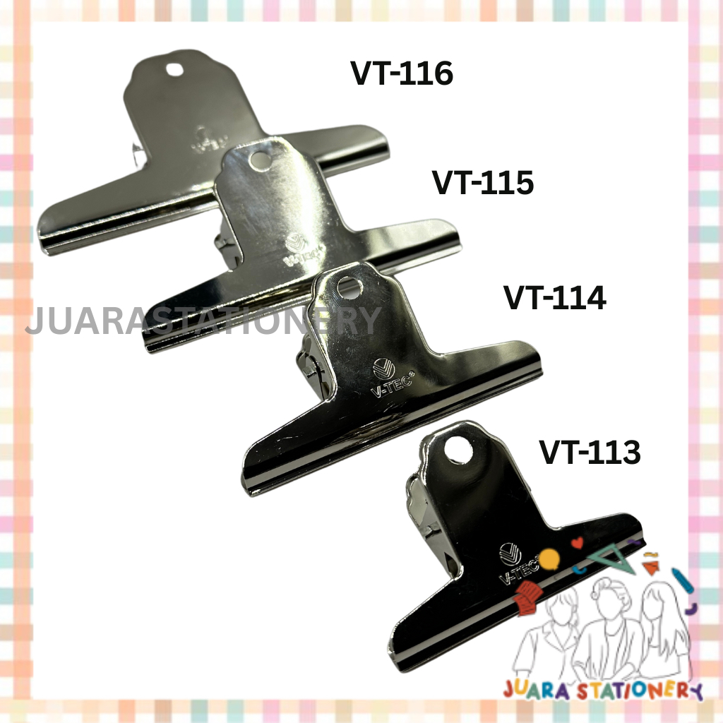 

JUARASTATIONERY Bulldog Clip V-Tec 113 114 115 116 / Clip Besar Kertas / Klip Kertas Klip Kertas