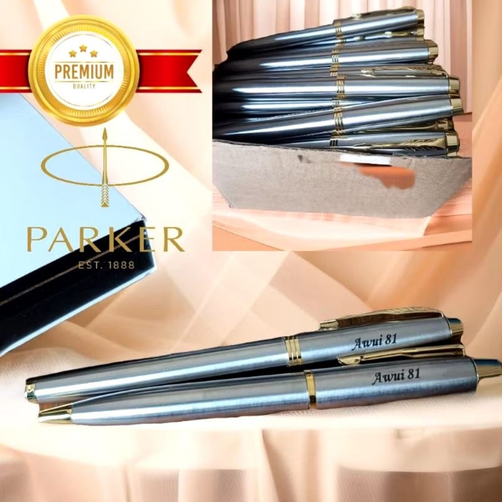 

pulpen stainless mewah parker exclusive gratis grafir nama