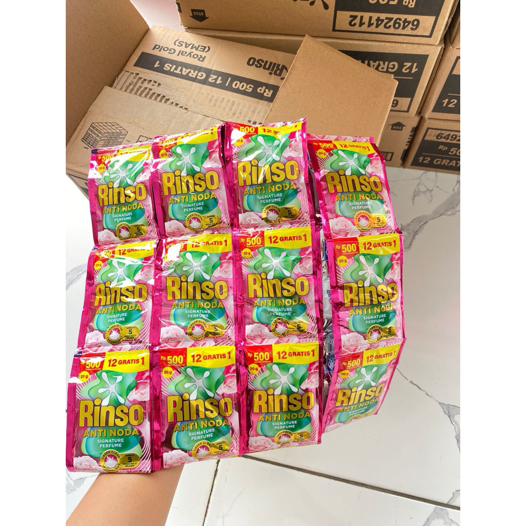 1 DUS RINSO CAIR 500an RENCENG 96PCS/ RINSO RENCENG 500an/RINSO MURAH