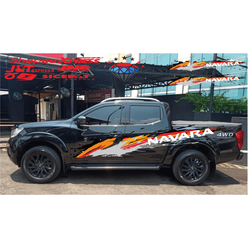stiker mobil navara 4x4 cutting stiker mobil nissan navara terbaru keren