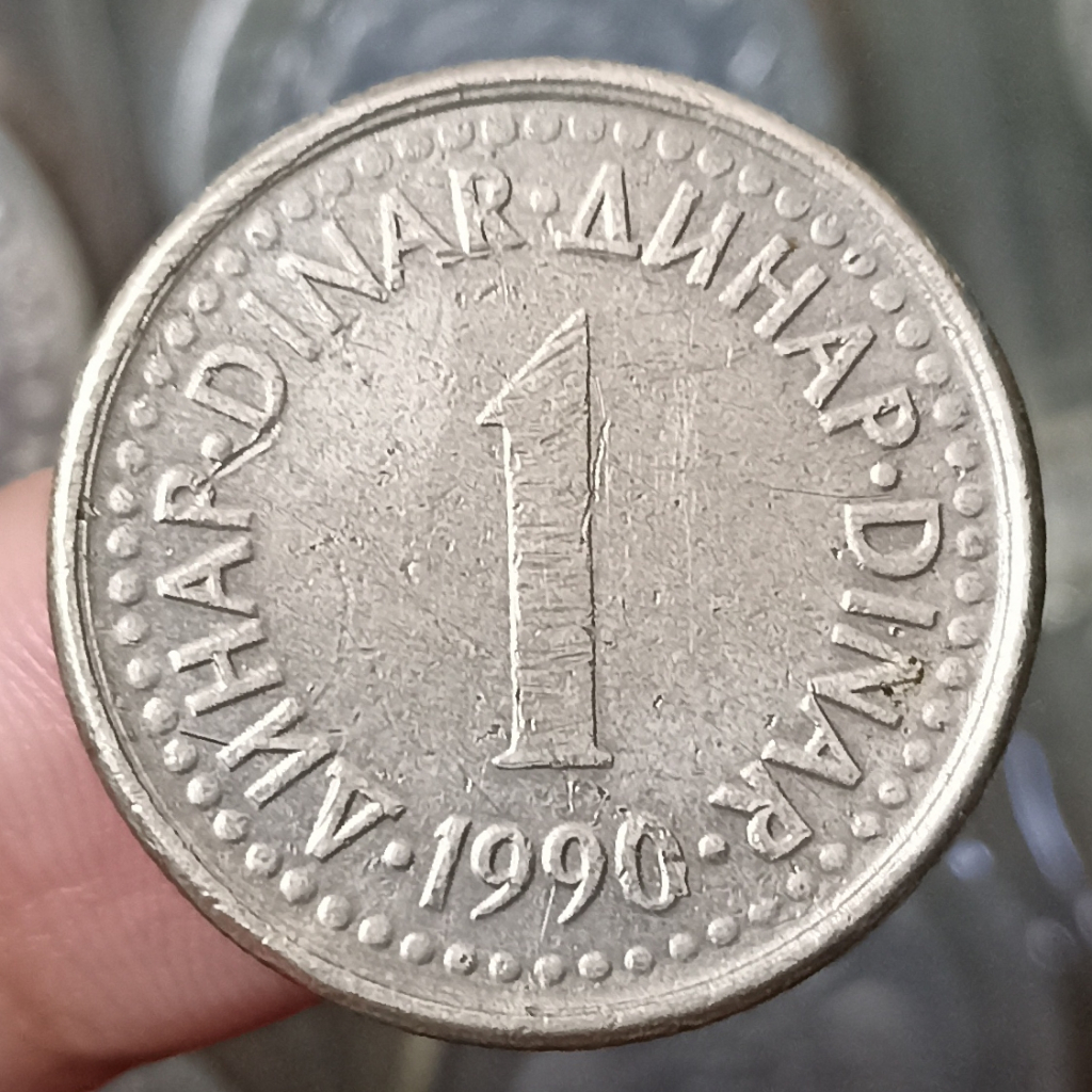 Koin Kuno Yugoslavia 1 Dinar Tahun 1990